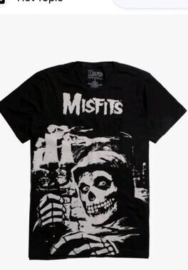 Misfits T-Shirt Men's Black L Cotton Crimson Ghost Skull Graphic Band Tee